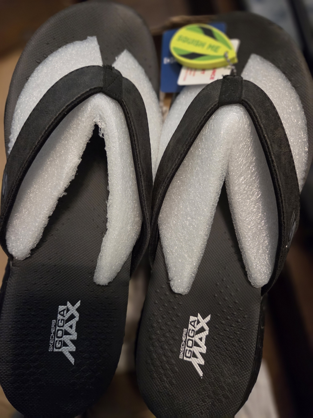 Skechers Men's Black Max Flip Flop Sandals